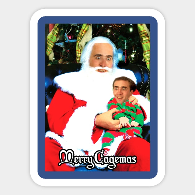 Merry Cagemas Santa Knee Nicolas Cage Christmas Sticker by Nova5